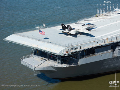 L'USS Yorktown dans le port de Charleston (Caroline du Sud, USA)