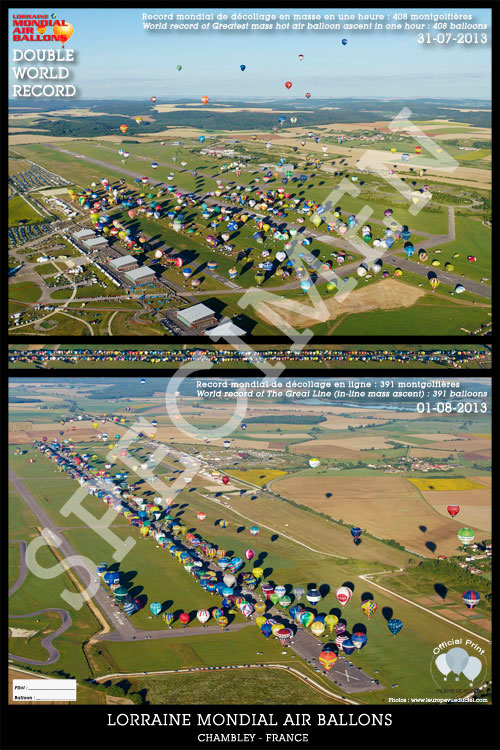 Lorraine Mondial Air Ballons 2013 - Official picture of the double world record