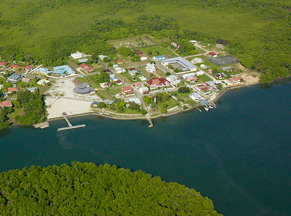 Vue aérienne de Montsinéry (Guyane)