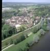 Photos aériennes de "Rhin" - Photo réf. 9465 - Le canal Rhne-Rhin et avec en arrire plan, la centrale des Supermarchs Intermarch.