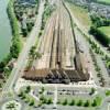 Photos aériennes de "gare" - Photo réf. 61023 - La gare de Deauville (Calvados), le terminus bien connu des vacanciers depuis des dcennies.