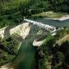 Photos aériennes de "riviere" - Photo réf. N001565 - Un barrage le long du gave de Pau.