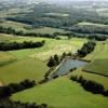 Photos aériennes de "étang" - Photo réf. N001588 - Paysage de campagne dans les Pyrnes Atlantiques.
