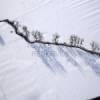 Photos aériennes de "neige" - Photo réf. N020556 - Une rivire dans le Lunvillois en Meurthe-et-Moselle.