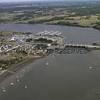 Photos aériennes de "embouchure" - Photo réf. N034330 - Le barrage d'Arzal se situe juste  l'embouchure de La Vilaine.