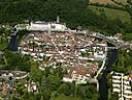 Photos aériennes de "Plan" - Photo réf. T038871 - En arrire-plan, l'abbaye Saint-Pierre de Brantme en Dordogne.