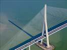 Photos aériennes de "seine" - Photo réf. U092600 - Le Pont de Normandie est un pont  haubans dans la longueur totale est de 2141m.
