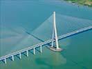 Photos aériennes de "Fleuve" - Photo réf. U099726 - Le Pont de Normandie est un pont  haubans dans la longueur totale est de 2141m.