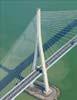 Photos aériennes de "Fleuve" - Photo réf. U099728 - Le Pont de Normandie est un pont  haubans dans la longueur totale est de 2141m.