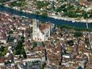 Photos aériennes de Auxerre (89000) | Yonne, Bourgogne, France - Photo réf. U100655 - La Cathdrale Saint-Etienne, dont la deuxime tour est reste inacheve.