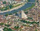 Photos aériennes de Auxerre (89000) | Yonne, Bourgogne, France - Photo réf. U100663 - La Cathdrale Saint-Etienne, dont la deuxime tour est reste inacheve.
