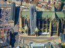 Photos aériennes de Metz (57000) | Moselle, Lorraine, France - Photo réf. U102032 - Un gigantesque chafaudage est en place pour la rnovation d'un des clochers de la Cathdrale Saint-Etienne de Metz.