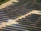 Photos aériennes de "136" - Photo réf. U115344 - Le chantier d'installation de la plus puissante centrale photovoltaique du monde sur l'ancienne base arienne 136 de Toul-Rosires par EDF Energies Nouvelles au 28 Septembre 2011.