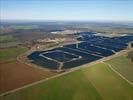 Photos aériennes de "base" - Photo réf. U115352 - Le chantier d'installation de la plus puissante centrale photovoltaique du monde sur l'ancienne base arienne 136 de Toul-Rosires par EDF Energies Nouvelles au 16 Janvier 2012.