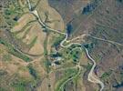 Photos aériennes de "Montagne" - Photo réf. E127201 - La dpartementale 18, route sinueuse qui dessert les villages de montagne entre Corte et Ponte-Leccia