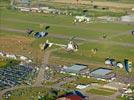Photos aériennes de "photo." - Photo réf. E145950 - L'hlicoptre de l'Europe vue du ciel en plein travail de prises de vues ariennes autour des montgolfires du Mondial Air Ballons 2013.