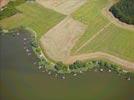 Photos aériennes de "étang" - Photo réf. E146467 - L'tang de Welschhof et ses dizaines de cabanes de pcheurs