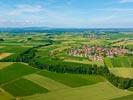 Photos aériennes de "cheval" - Photo réf. U134106 - Le Nord de la plaine d'Alsace avec en arrire-plan le relief de la Vasgovie, rgion  cheval sur la frontire Franco-Allemande