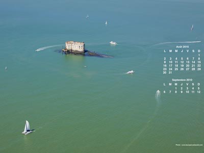 Vue aérienne du Fort Boyard (Charente-Maritime)