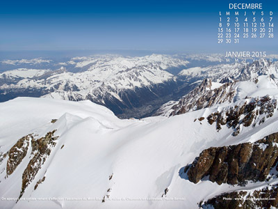 Le Dôme du Goûter et la vallée de Chamonix (Haute-Savoie)