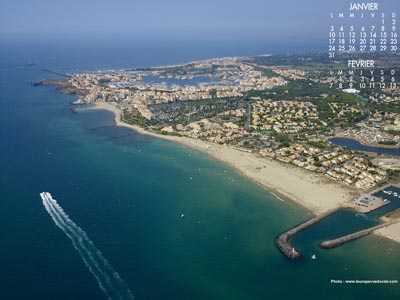 Vue aérienne du Cap d'Agde (Herault)