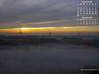 Éoliennes au coucher du soleil - Moselle