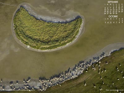 Vue aérienne de la baie du Mont-Saint-Michel (Manche)