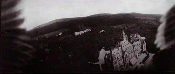 Le château Kronberg photographié en 1907 par un pigeon photographe (noter les ailes visibles sur les cotés)