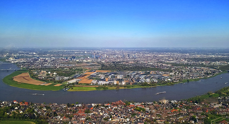 Vue aérienne de Düsseldorf
