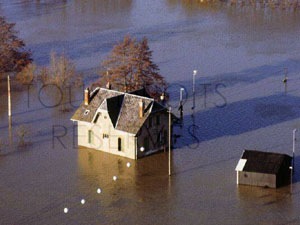 Photo aérienne inondations et crues