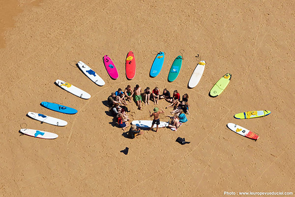 Meilleure photo aérienne commerciale - Leçon de surf à Moliets-et-Maa