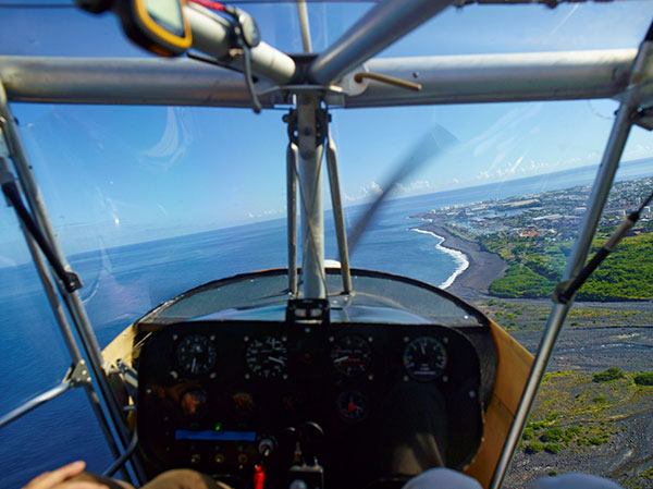 Dernier virage avant d'atterrir sur la piste du Port à la Réunion