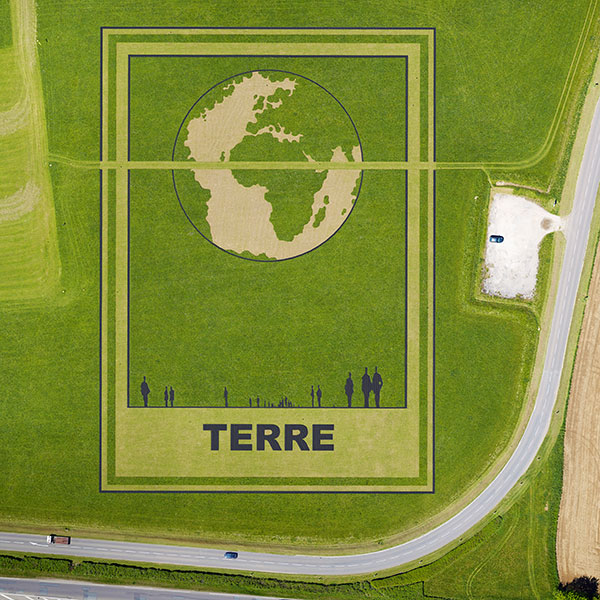 Vue aérienne du Land Art TERRE