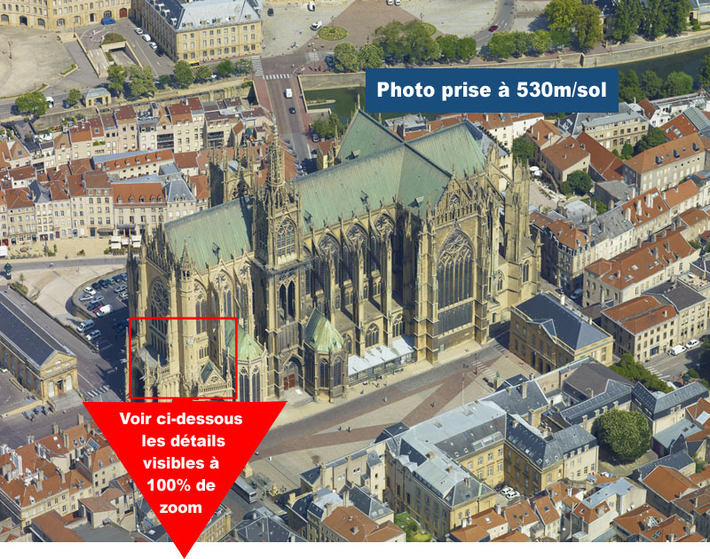 Photo aerienne de la cathédrale St Etienne à Metz (Moselle)