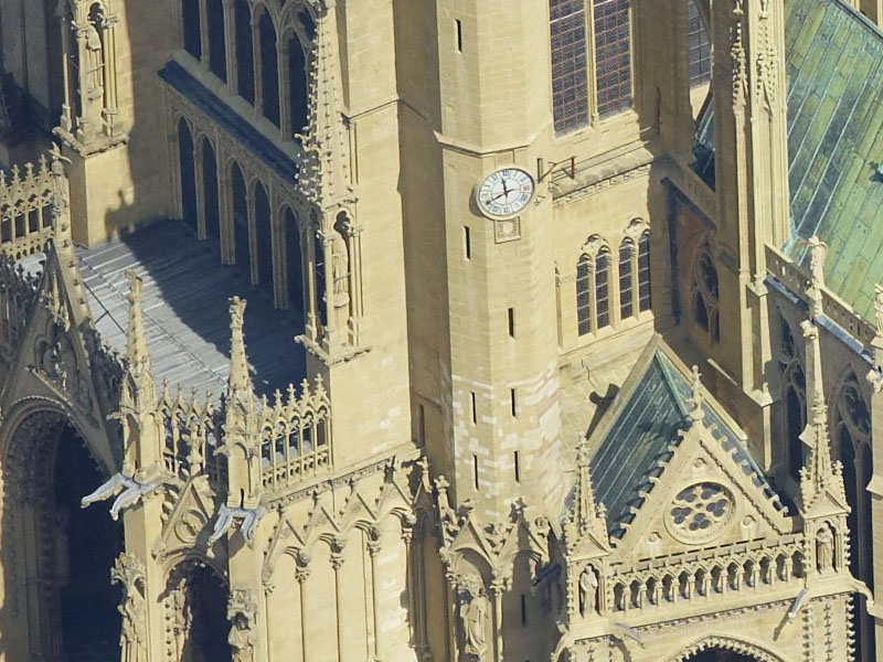 Photo aerienne de la cathédrale St Etienne à Metz (Moselle) zoomée