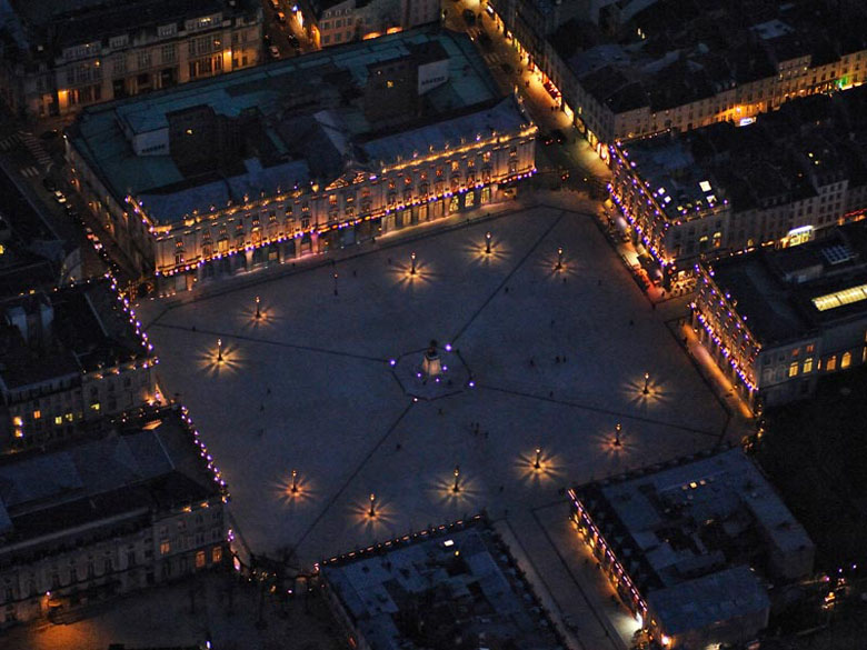 Vue aérienne de nuit