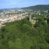 Photos aériennes de Forbach (57600) - Le Quartier du Schlossberg | Moselle, Lorraine, France - Photo réf. 055921 - Au premier plan, le schlossberg, puis au second plan le centre ville de Forbach.