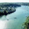 Photos aériennes de "Bretagne" - Photo réf. 719803 - Fleuve côtier de Bretagne près de pont-Aven : 25 Km. Les établissements ostréicoles sont remarquables sur les rives du Bélon.