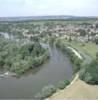 Photos aériennes de "Rhône" - Photo réf. 15842 - Le Doubs et le canal du Rhne au Rhin ctoient le bourg.