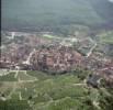 Photos aériennes de "vallée" - Photo réf. 37514 - La ville de Kaysersberg niche dans la valle de la Weiss, cerne par les vignes et la fort.