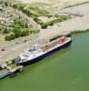 Photos aériennes - Transport fluvial et maritime - Photo réf. 60915 - Un ferry dans le port de Ouistreham (Calvados).