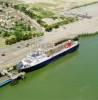 Photos aériennes de "port" - Photo réf. 60915 - Un ferry dans le port de Ouistreham (Calvados).