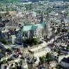 Photos aériennes de "siècle," - Photo réf. 61288 - Vue, en fin de journée, de l'abside de la cathédrale se terminant par la Chapelle Saint-Piat datant du XIVè siècle.