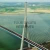 Photos aériennes de Honfleur (14600) - Le Pont de Normandie | Calvados, Basse-Normandie, France - Photo réf. 61423 - La longueur totale du pont est de 2 141 m, et il a t inaugur en 1995. Son concepteur est M. Virlogeux.