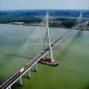 Photos aériennes de Honfleur (14600) - Le Pont de Normandie | Calvados, Basse-Normandie, France - Photo réf. 62876 - Rive droite de la Seine.