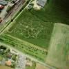 Photos aériennes de "champ" - Photo réf. 62838 - Un champ de maïs transformé en labyrinthe.
