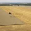Photos aériennes de "champ" - Photo réf. N001389 - La moissonneuse-batteuse au milieu d'un champ de blé.