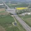 Photos aériennes - Routes et autoroutes - Photo réf. N009447 - Une barrière de péage de l'A13, l'autoroute de normandie, à Louviers (Eure).