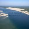 Photos aériennes de "sable" - Photo réf. N019573 - La célèbre Dune du Pyla (ou Pilat) à la Teste-de-Buch tout près du Bassin d'Arcachon (Gironde).
