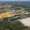Photos aériennes de "bois" - Photo réf. N019747 - L'usine de Tartas dans les Landes fabrique de la pâte à papier à partir de déchets de pin maritime.